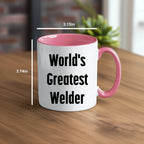 Bold Two Tone Coffee Mug With World's Greatest Welder Quote Gift