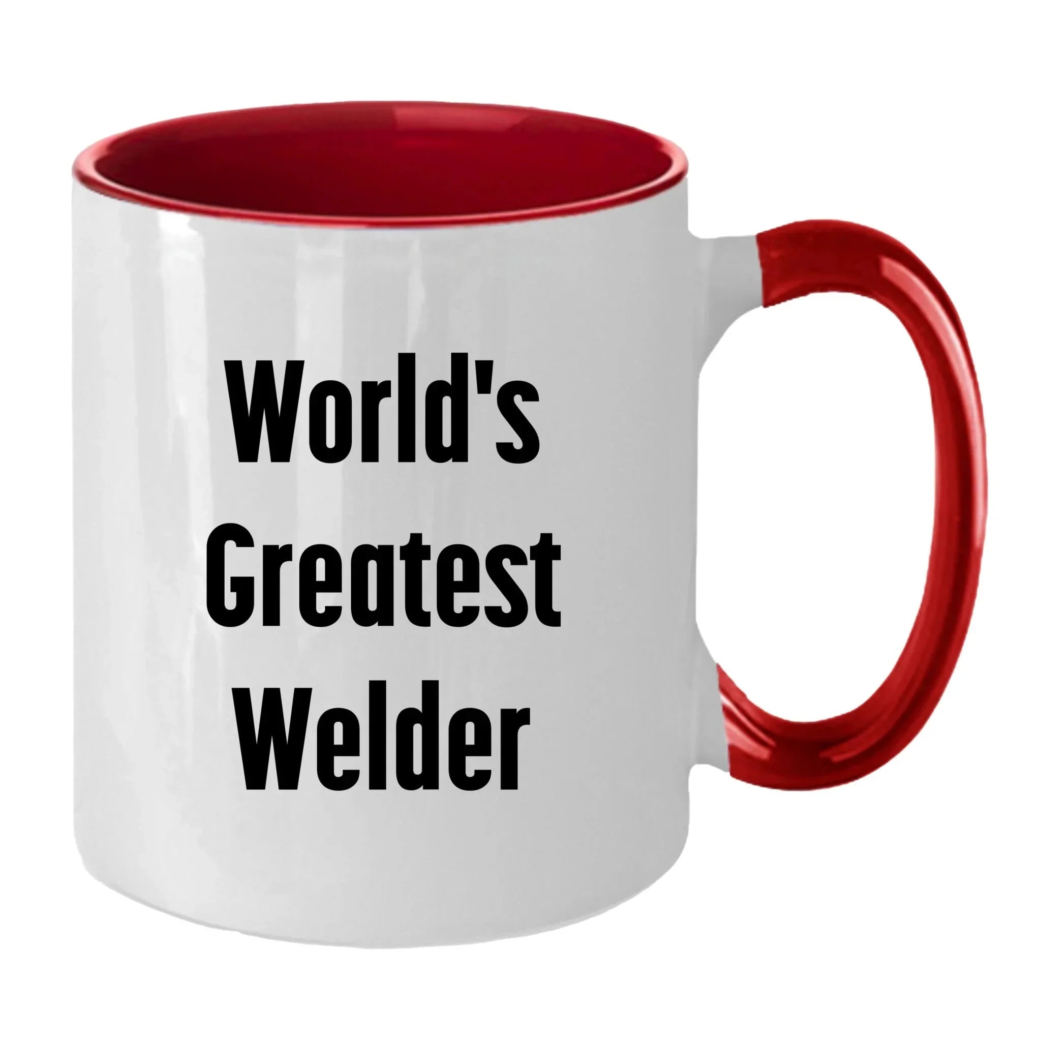 Bold Two Tone Coffee Mug With World's Greatest Welder Quote Gift