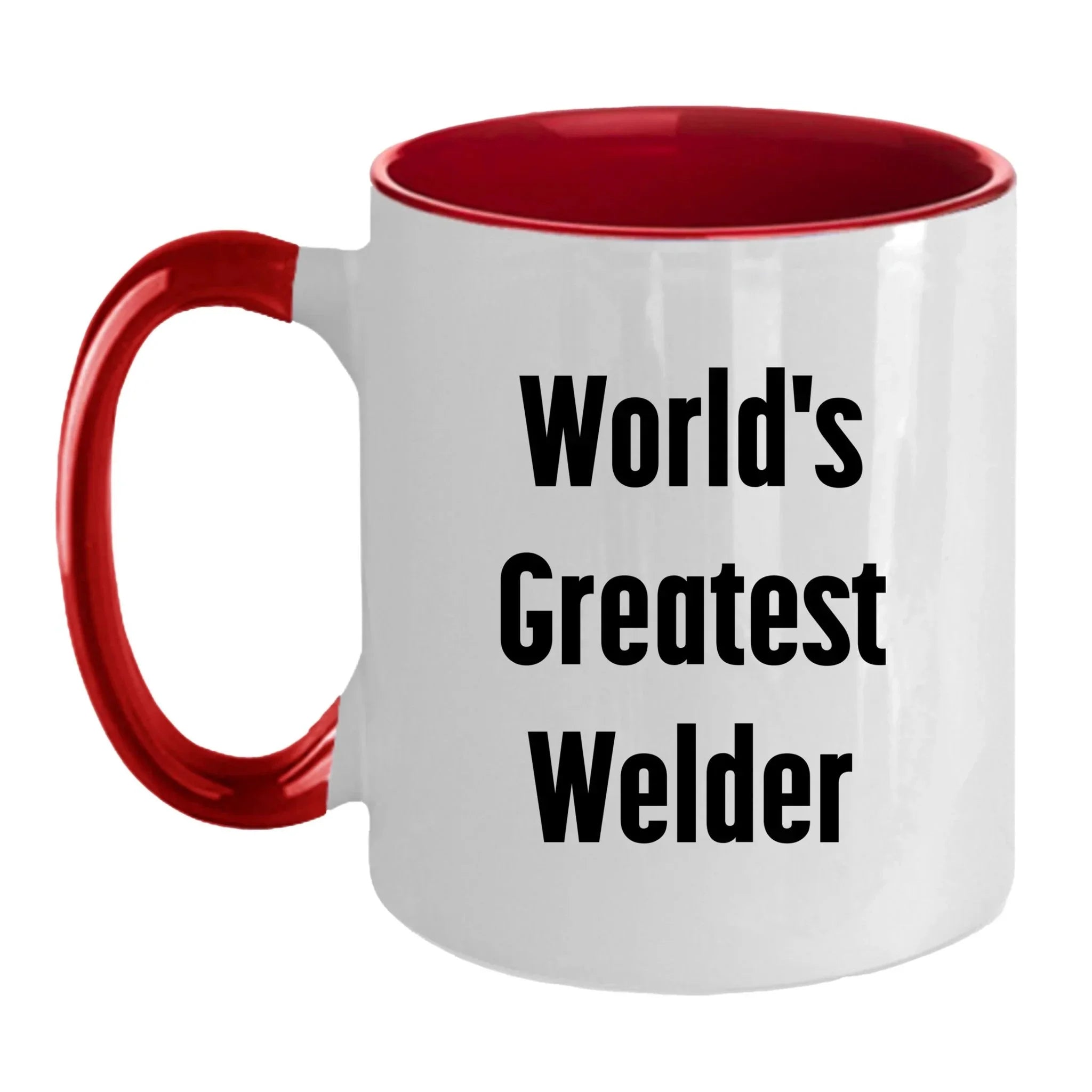 Bold Two Tone Coffee Mug With World's Greatest Welder Quote Gift