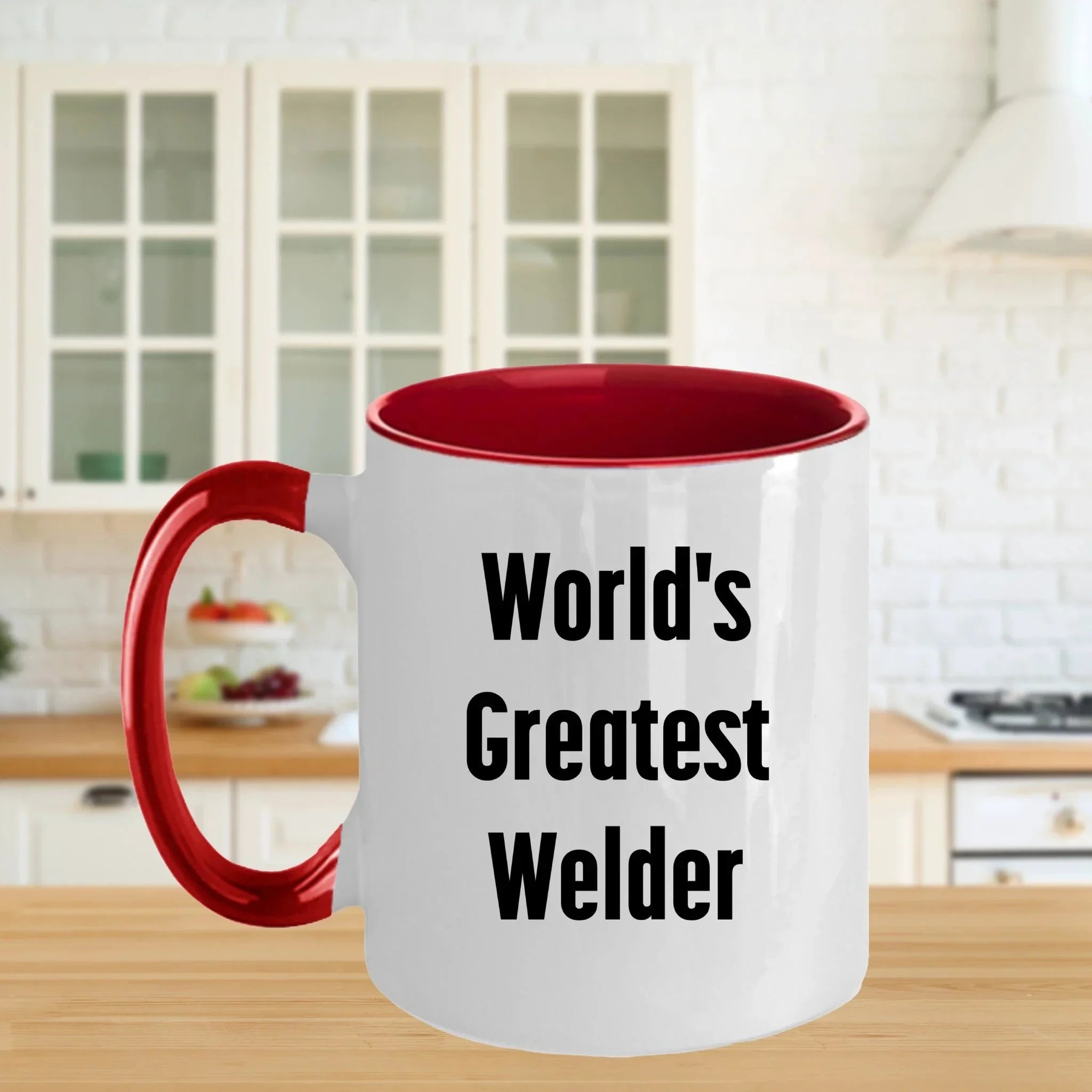Bold Two Tone Coffee Mug With World's Greatest Welder Quote Gift