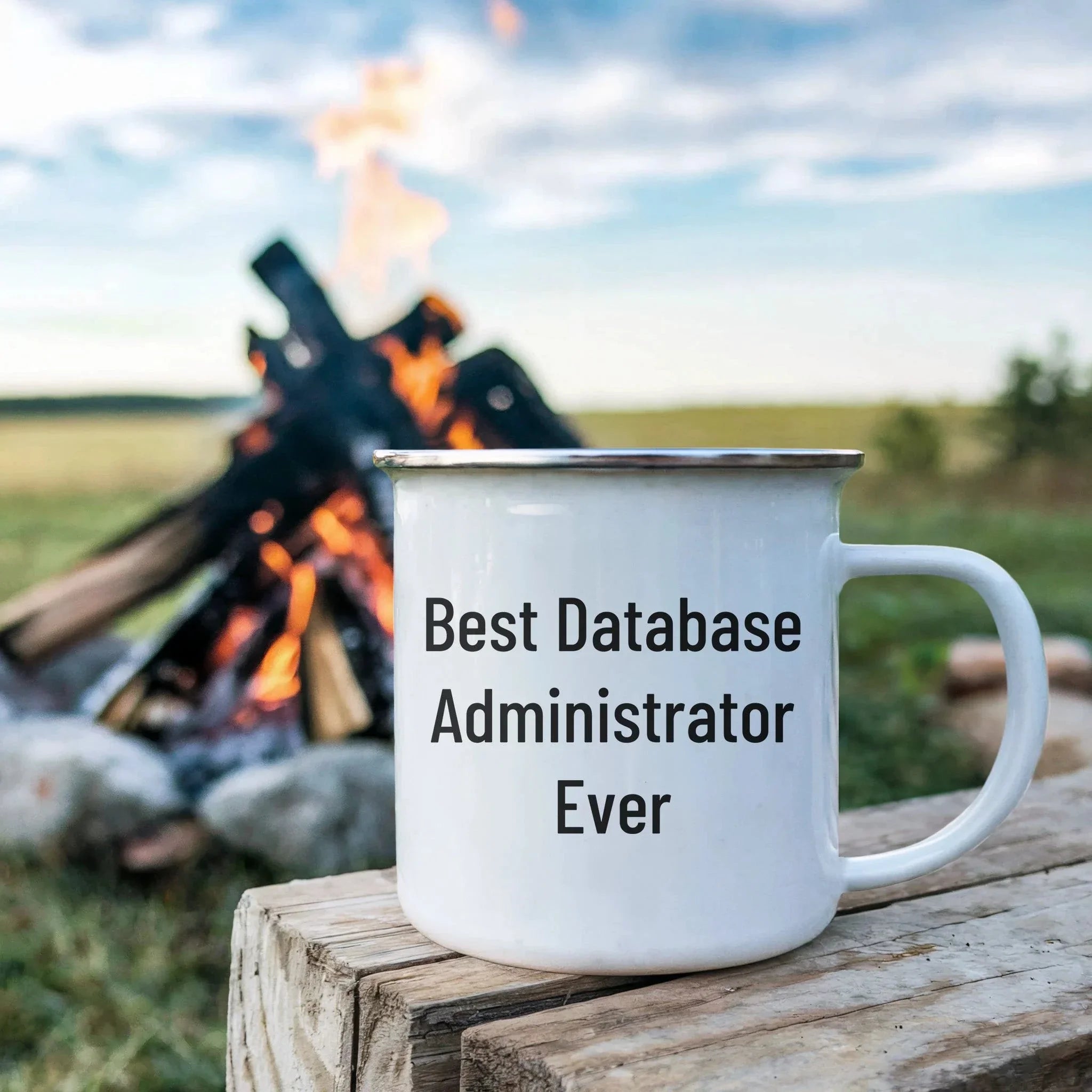 Funny Gifts from Friends to Best Database Administrator Ever, 'I'm Not a Morning Person', Camping Mug for Graduation Unique Gifts