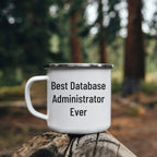 Funny Gifts from Friends to Best Database Administrator Ever, 'I'm Not a Morning Person', Camping Mug for Graduation Unique Gifts
