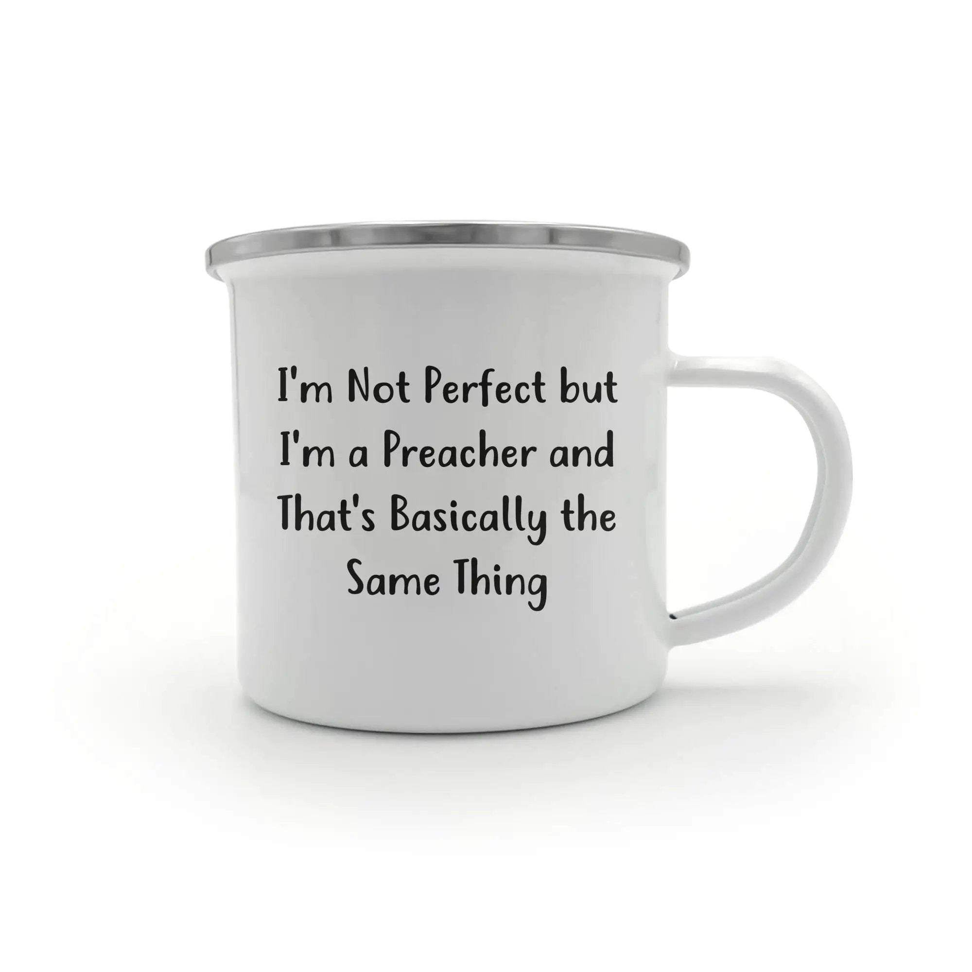Preacher Humor Camping Mug - I'm Not Perfect - Mallard Moon