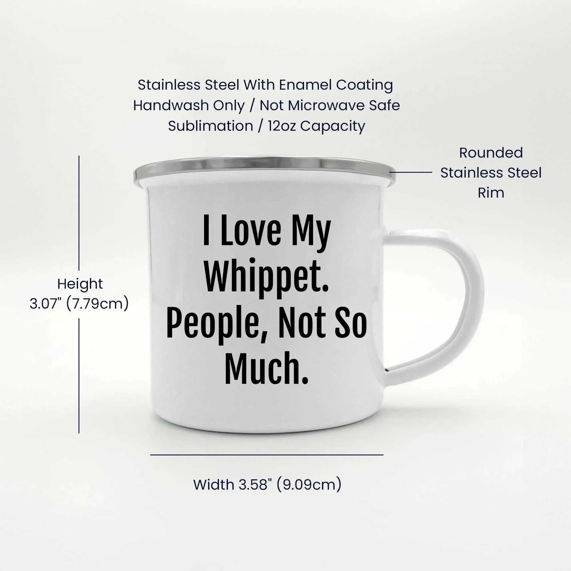 Whippet Dog Camping Mug | Funny Sarcastic I Love My Whippet People Not So Much Gifts for Whippet Dog Lovers | Cute Unique Gifts for Mother's Day