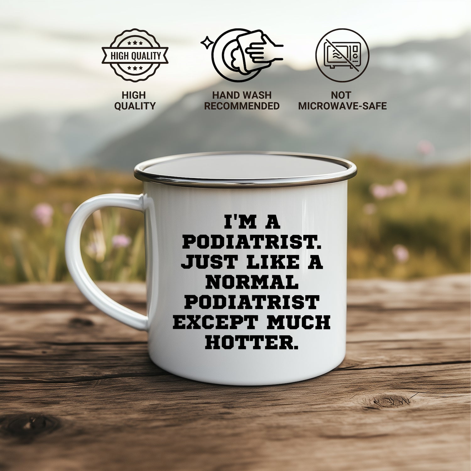 Cheerful Podiatrist Camping Mug With Insulated Stainless Steel Keeps Coffee Hot