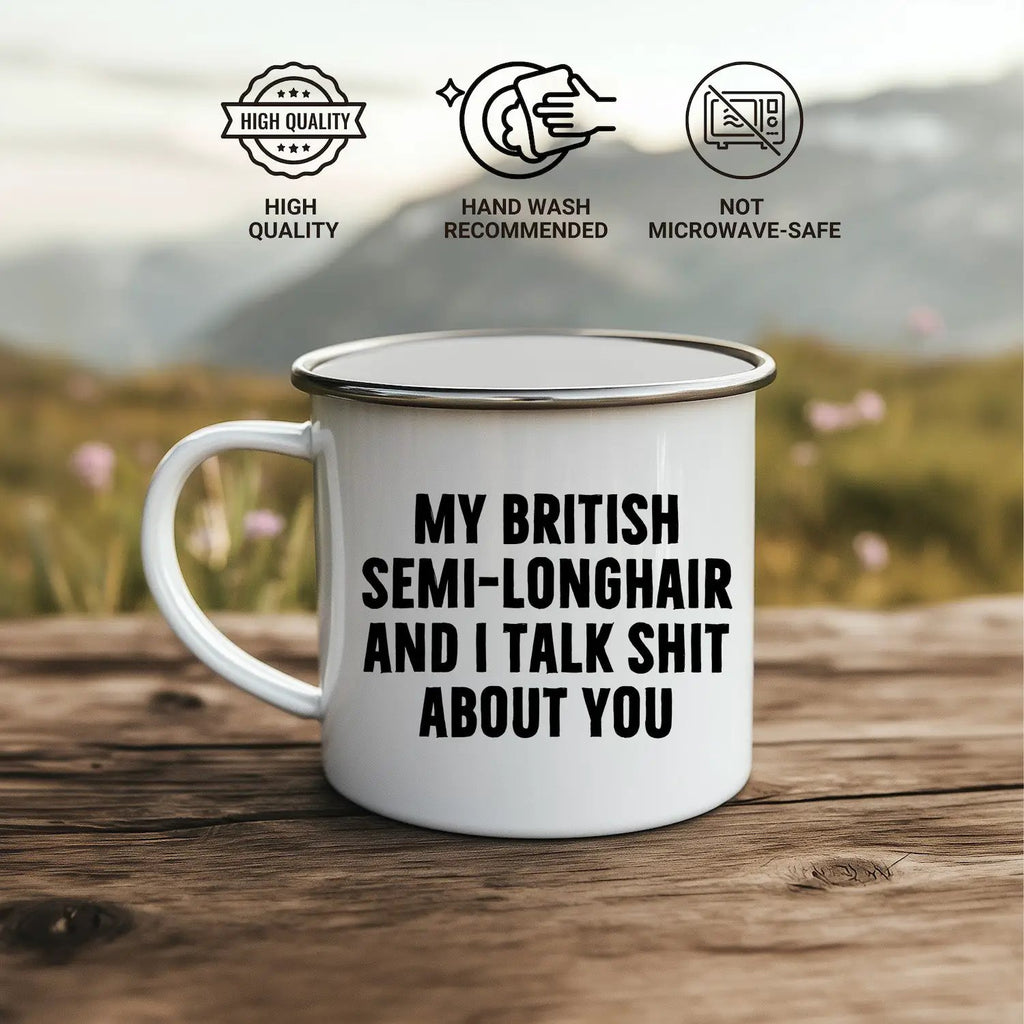 British Semi Longhair Cat Mug Talk Shit About You Graduation
