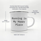 Runner Camping Mug Running Is My Happy Place Graduation Gift