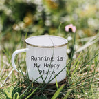 Runner Camping Mug Running Is My Happy Place Graduation Gift