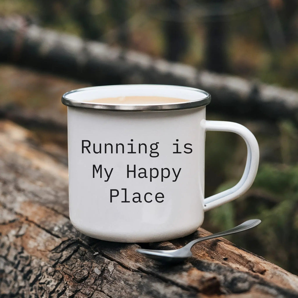 Runner Camping Mug Running Is My Happy Place Graduation Gift