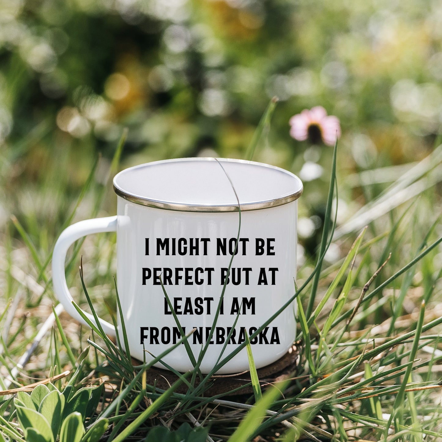 Funny Nebraska Gifts from Friends to Family - I Might Not Be Perfect But At Least I Am From Nebraska Camping Mug for Mother's Day