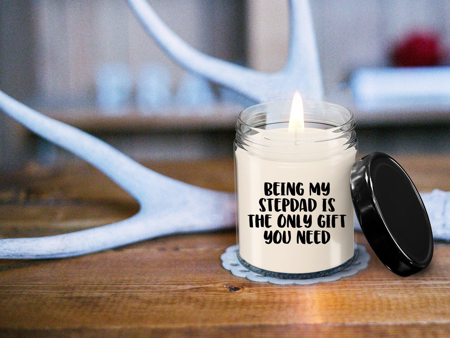 Stepdad Gift Ideas Being My Stepdad is The Only Gift You Need Scented Soy Candle - Mallard Moon Gift Shop