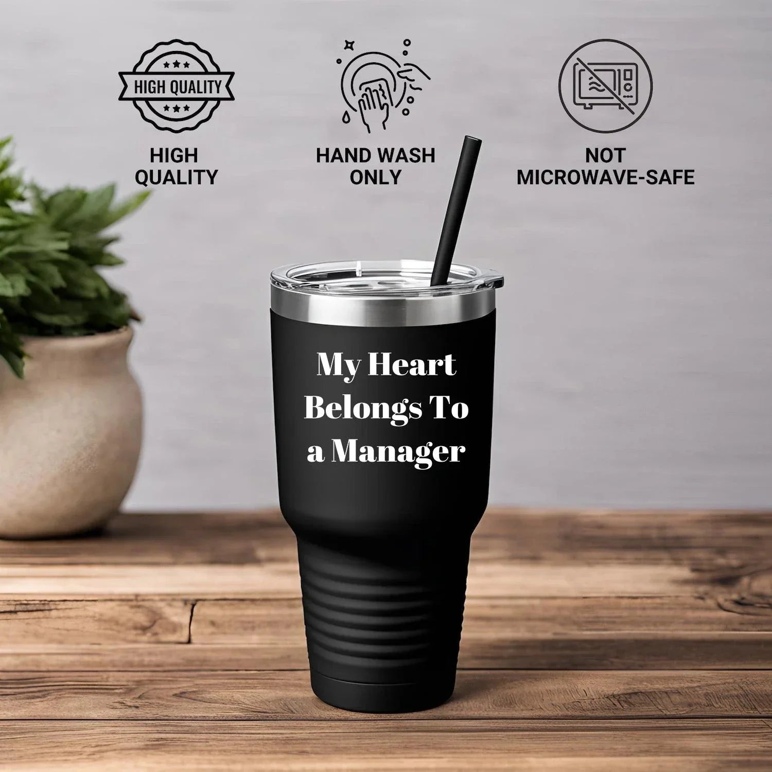 Funny Manager Gifts from Friends - Graduation Unique Manager Tumblers with 'My Heart Belongs To A Manager' Quote - Gifts for Manager