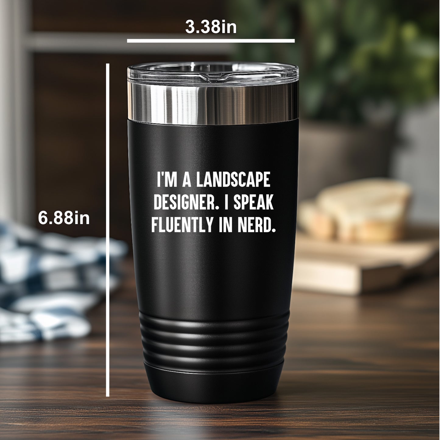 Landscape Designer Gift - I’m a Landscape Designer. I Speak Fluently in Nerd – Funny Black Stainless-Steel Polar Travel Tumbler - Mallard Moon Gift Shop