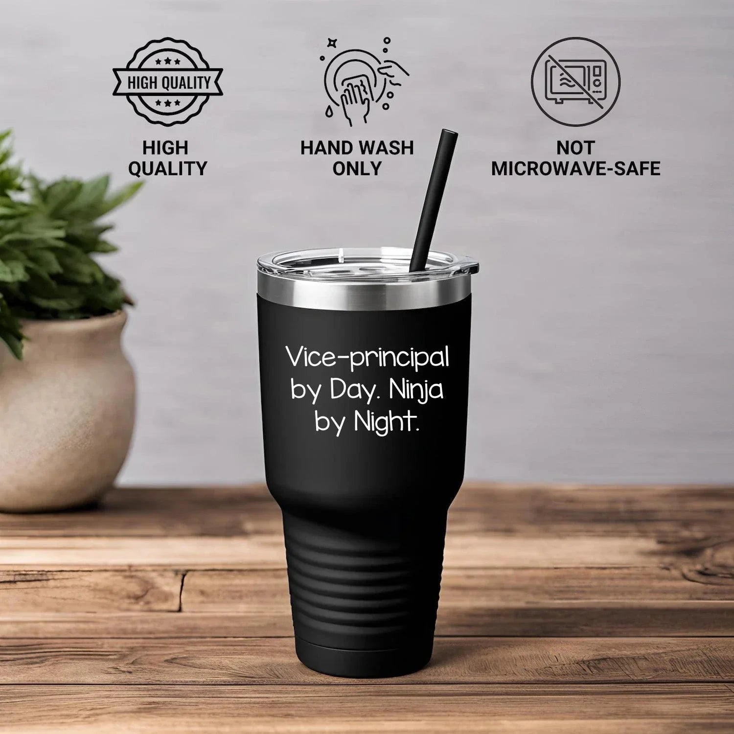 Vice-Principal Ninja Gifts from Friends for Graduation Unique Gifts, Vice-Principal By Day. Ninja By Night. Tumbler 20oz or 30oz