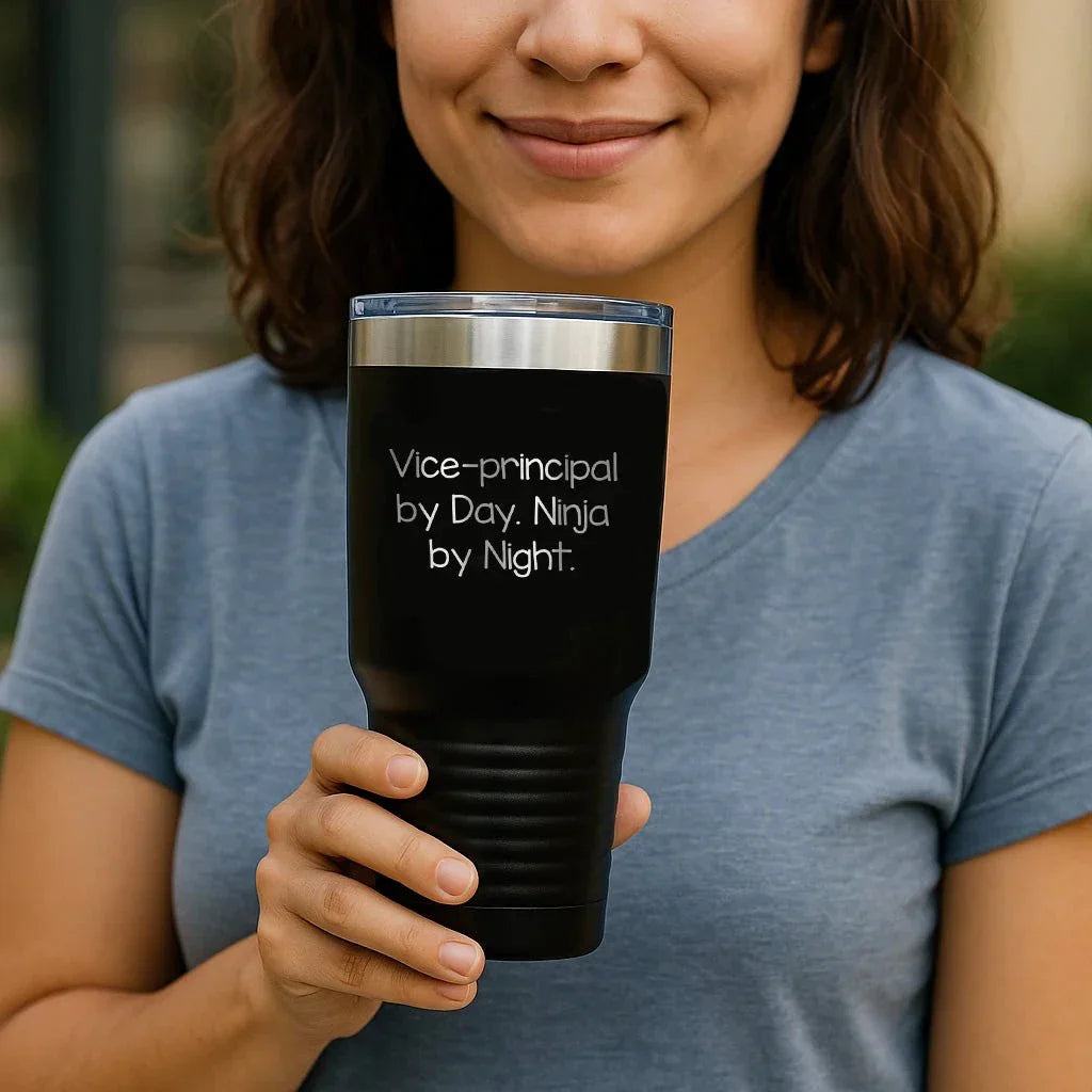 Vice-Principal Ninja Gifts from Friends for Graduation Unique Gifts, Vice-Principal By Day. Ninja By Night. Tumbler 20oz or 30oz