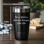 Surveyor Gift – “This Is What an Awesome Surveyor Looks Like” – Stainless Steel Insulated Tumbler – Great for Field Work or Office – 20oz & 30oz