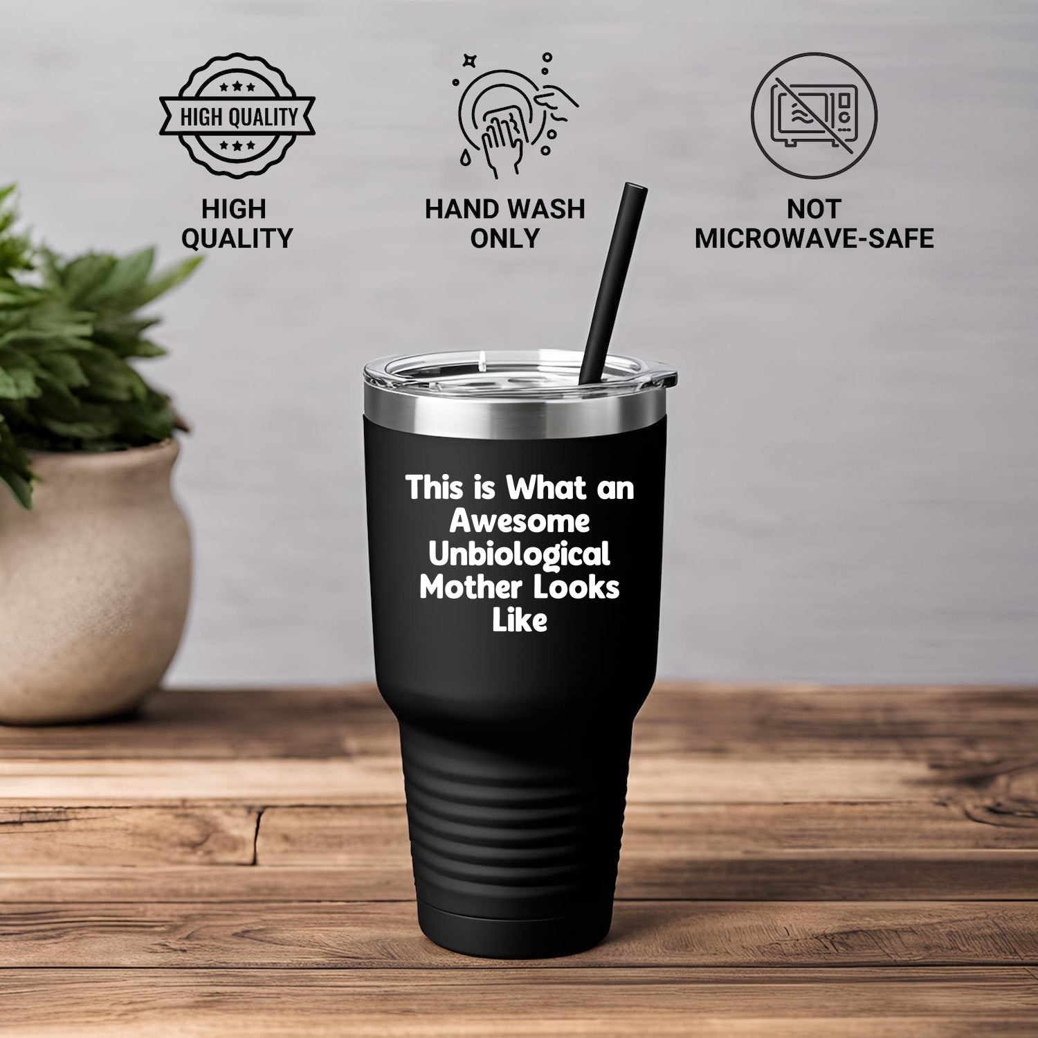Awesome Unbiological Mother Gifts, Funny Quote Tumbler, Father's Day Unique Gifts from Friends, Family, or Coworkers - Mallard Moon Gift Shop