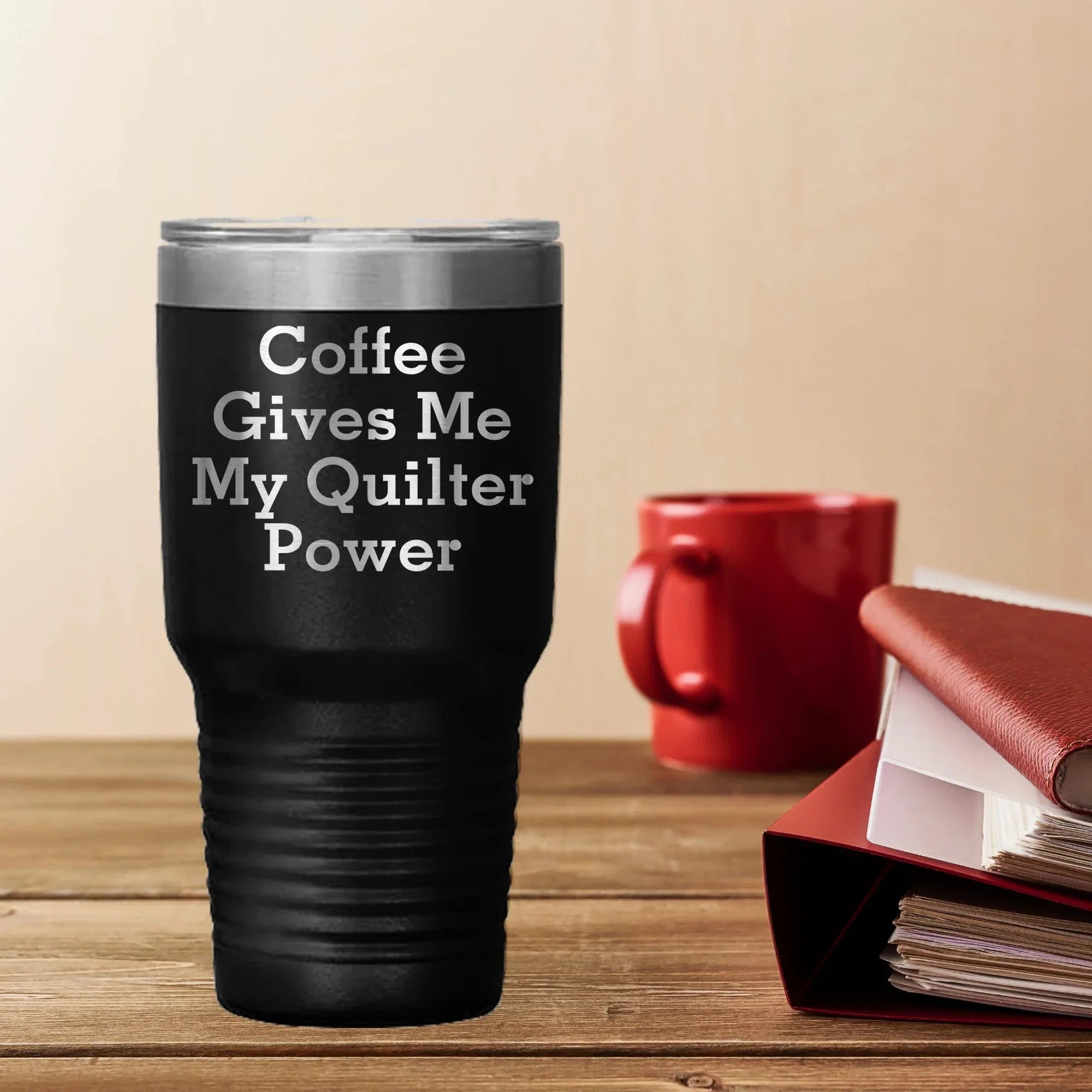 Funny Quilter Gifts from Friends for Quilter - Coffee Gives Me My Quilter Power Tumbler, Quilter Lover Mug, Graduation Unique Gifts