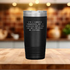 Funny Computer Programmer Gifts 'I'm A Computer Programmer. Not A Magician',Laser Etched Black Polar Tumbler – 20oz or 30oz Stainless Steel, Vacuum Insulated Travel Mug