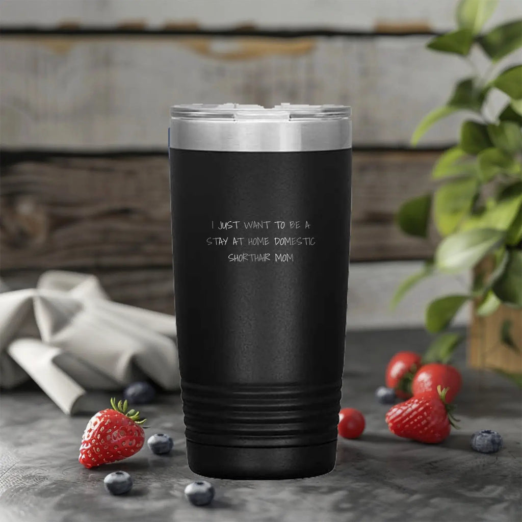 Funny Domestic Shorthair Cat Gifts for Men, Gifts from Family - Stay at Home Mom Tumbler, 20oz/30oz Vacuum Insulated Tumbler for Dad, Father's Day Unique Gifts
