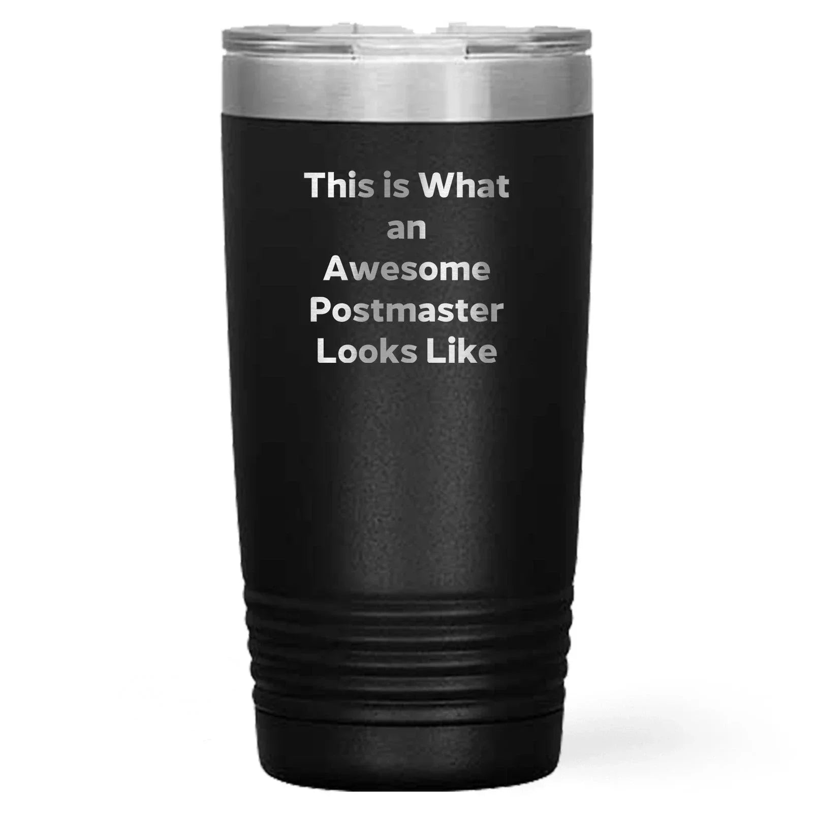 Funny Postmaster Gifts from Friends and Family - Inspirational Tumbler for Graduation, 'This Is What An Awesome Postmaster Looks Like', Stainless Steel Powder Coating, 20oz or 30oz Capacity