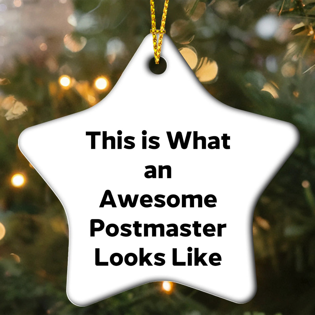 Funny Postmaster Gifts from Friends - This Is What An Awesome Postmaster Looks Like Star Ornament for Christmas