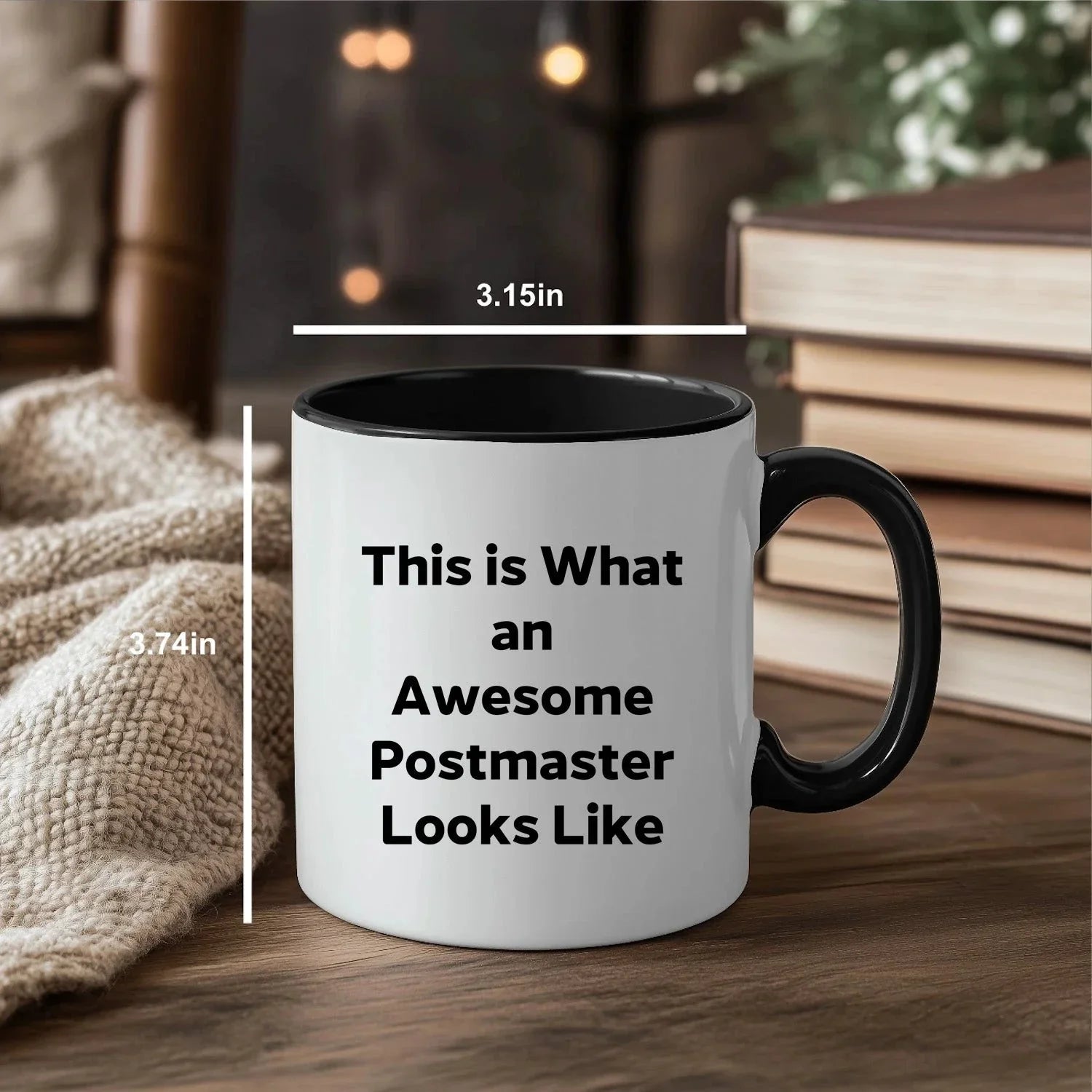 Funny Postmaster Quotes Two Tone Coffee Mug, Gifts from Friends for Postmaster Graduation, Inspirational Mug for Him/Her, 11oz Ceramic