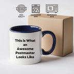 Funny Postmaster Quotes Two Tone Coffee Mug, Gifts from Friends for Postmaster Graduation, Inspirational Mug for Him/Her, 11oz Ceramic