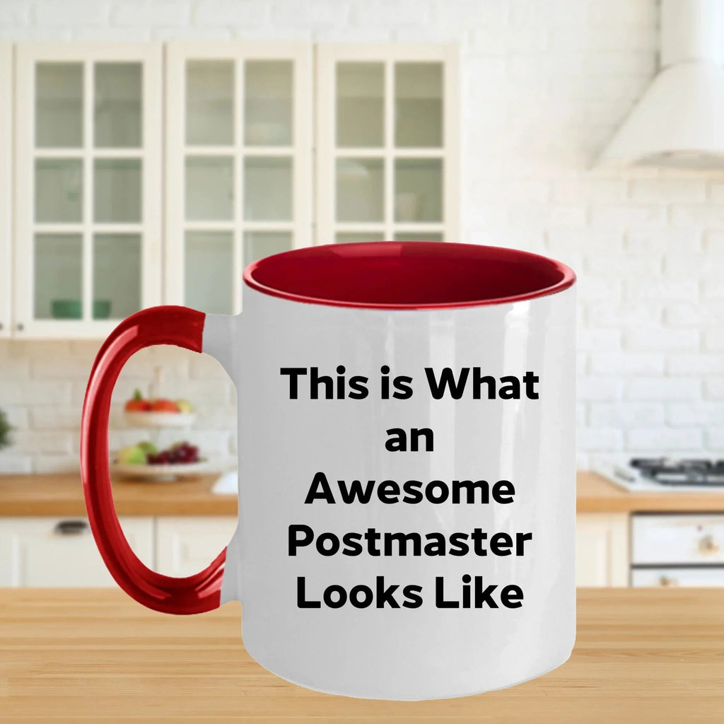 Funny Postmaster Quotes Two Tone Coffee Mug, Gifts from Friends for Postmaster Graduation, Inspirational Mug for Him/Her, 11oz Ceramic