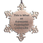 Funny Postmaster Gifts, This Is What An Awesome Postmaster Looks Like Snowflake Ornament, Christmas Unique Gifts from Friends