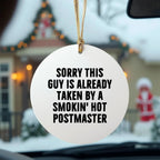 Funny Postmaster Gifts, Circle Ornament with Quote, Gifts from Men to Friends, Perfect Christmas Memorable Present for Him