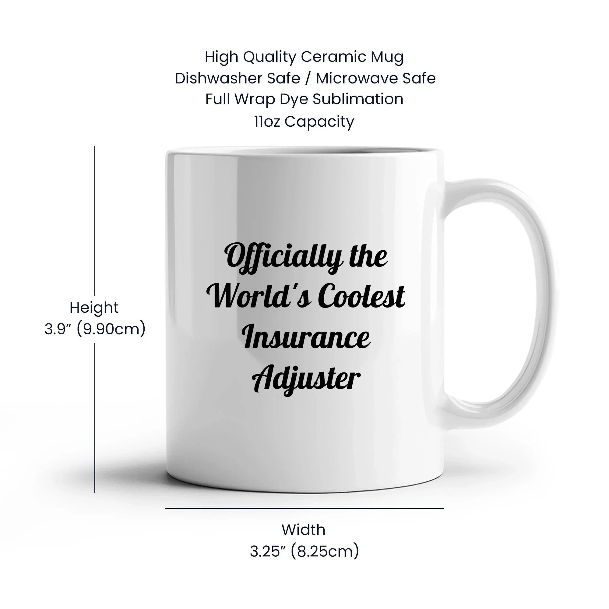 Funny Insurance Adjuster Gifts, Officially The Worlds Coolest Insurance Adjuster, White Coffee Mug, Christmas Unique Gifts for Insurance Adjusters Men Women Friends Coworkers Family