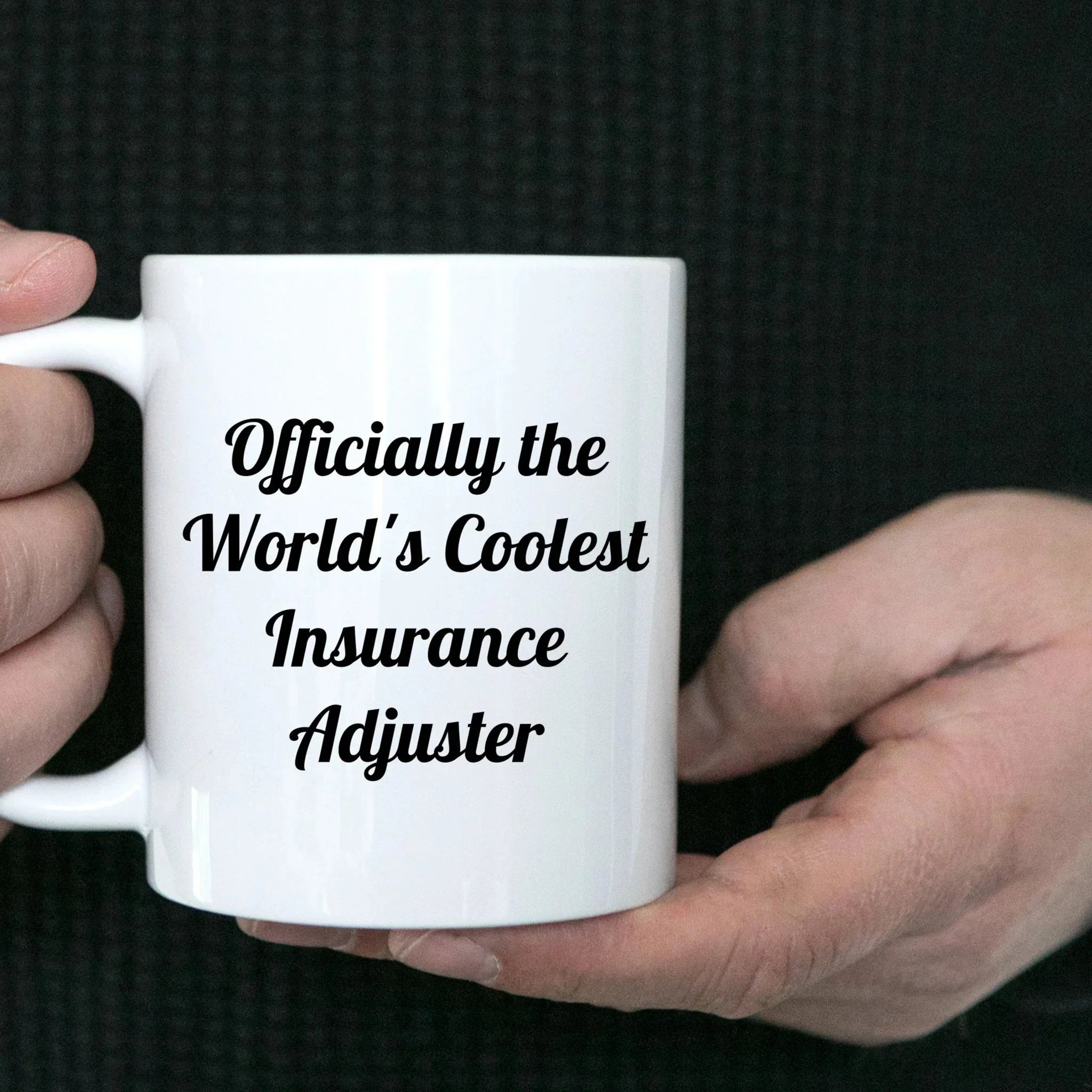 Funny Insurance Adjuster Gifts, Officially The Worlds Coolest Insurance Adjuster, White Coffee Mug, Christmas Unique Gifts for Insurance Adjusters Men Women Friends Coworkers Family