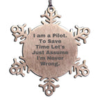 Pilot Snowflake Ornament Funny Gift for Pilots Friends and Family