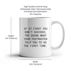 Funny Quote Postmaster White Coffee Mug Gifts for Postmaster from Friends