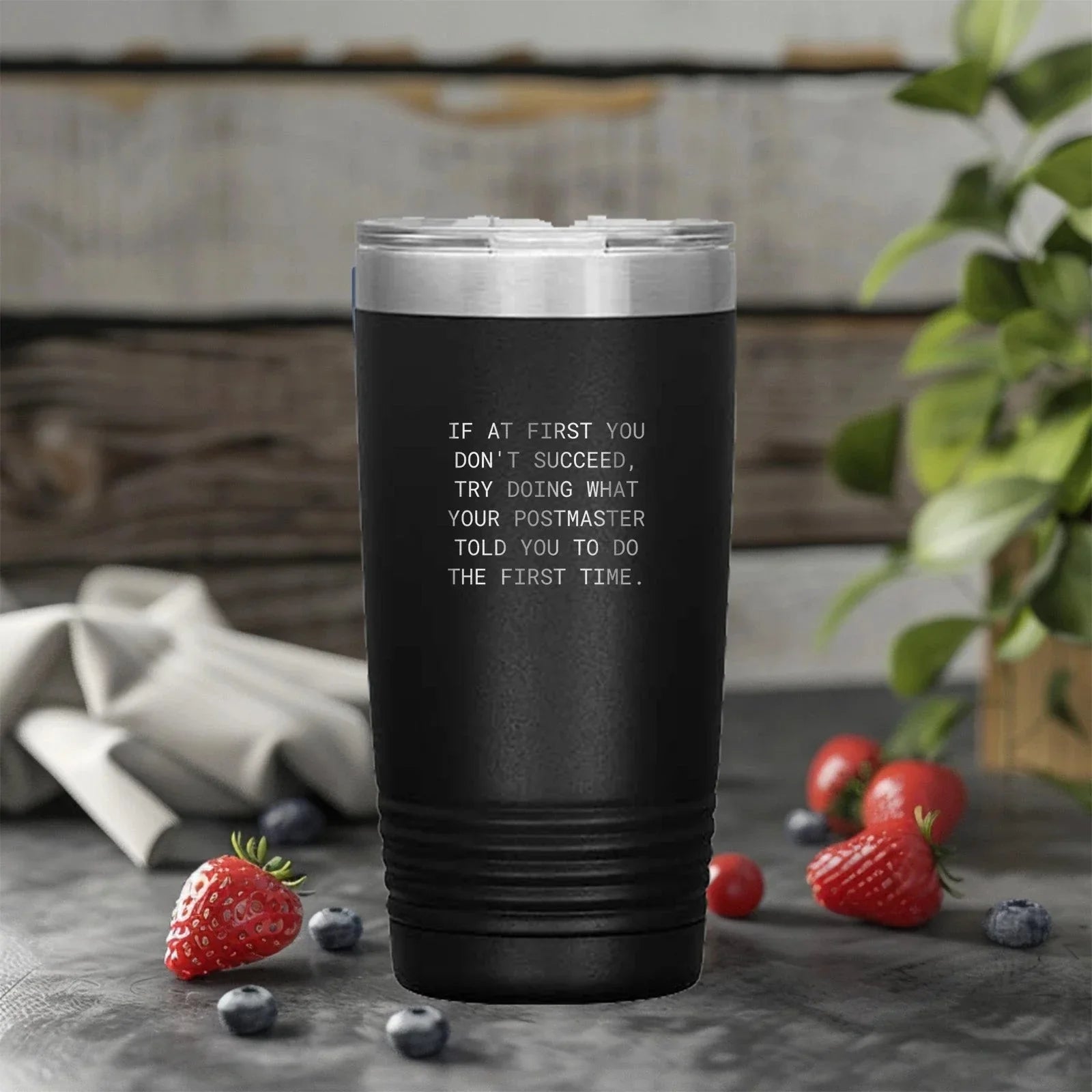 Funny Postmaster Tumbler Gifts from Friends and Family, Tumbler for Postmaster, Christmas Unique Gifts, Inspirational Quote, 20oz or 30oz Black Stainless Steel Powder Coating