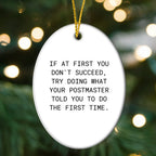 Funny Postmaster Quotes Oval Ornaments for Christmas Unique Gifts from Friends, Perfect for Office Decor, Gift Ideas for Men, Women, Coworkers, Family