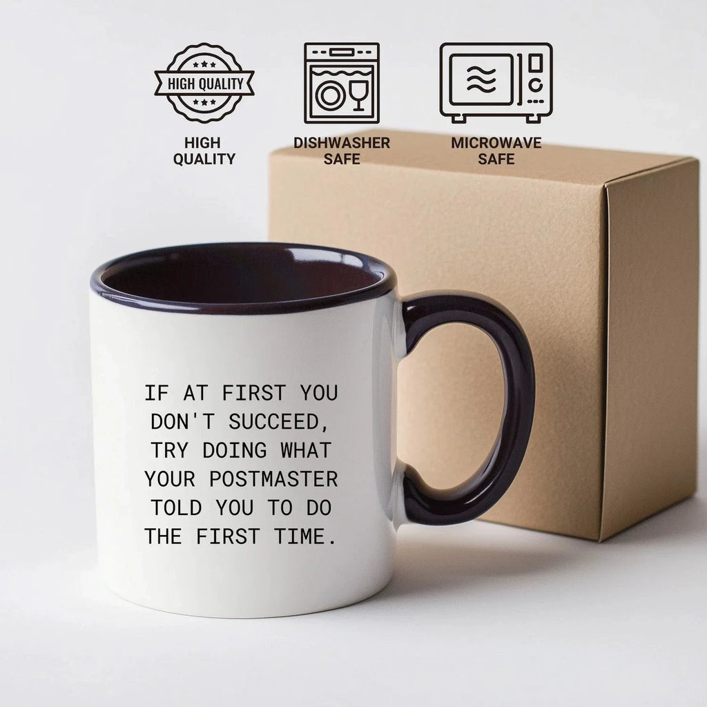 Funny Postmaster Gifts for Men, Women, Friends, or Family - Christmas Unique Two Tone Coffee Mugs with Inspirational Quote, Funny Gifts from Postmaster