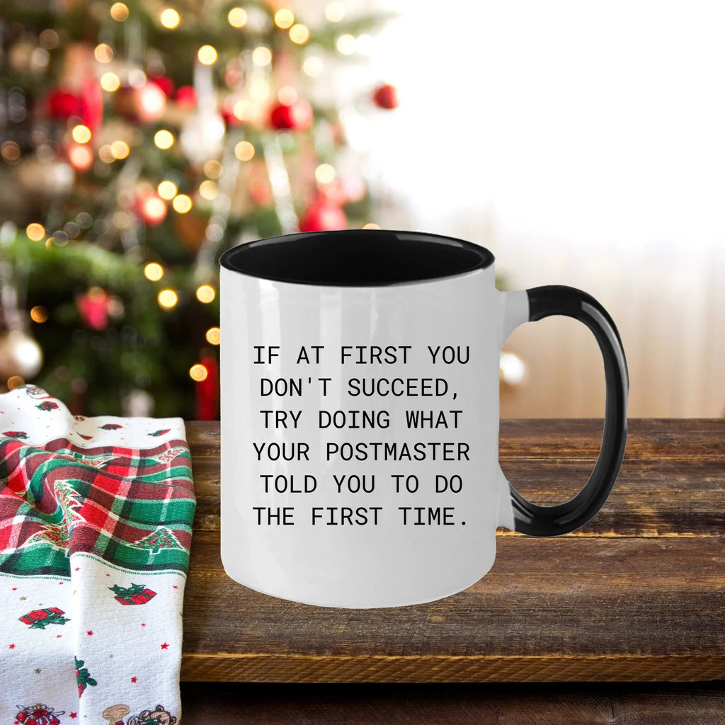 Funny Postmaster Gifts for Men, Women, Friends, or Family - Christmas Unique Two Tone Coffee Mugs with Inspirational Quote, Funny Gifts from Postmaster