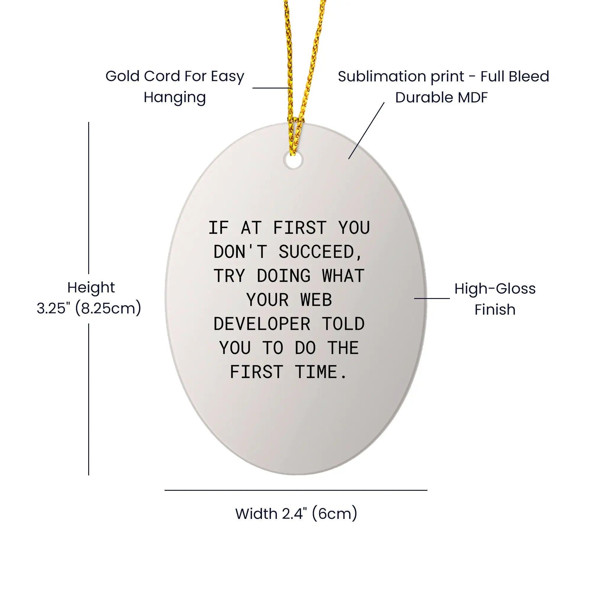 Web Developer Gifts from Friends - Oval Ornament with Funny Quote for Christmas
