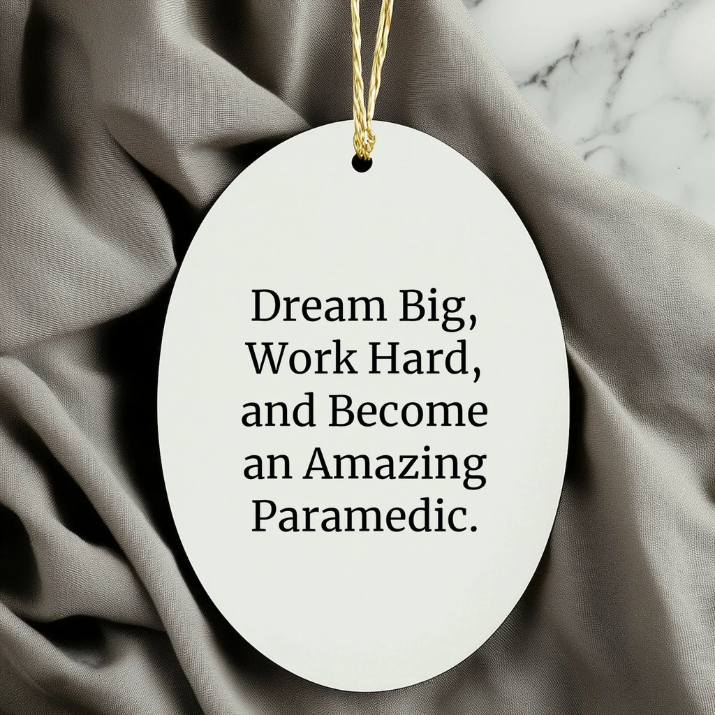 Dream Big Paramedic Oval Ornament Funny Quote Gifts from Family to Friends for Christmas Unique Decorations