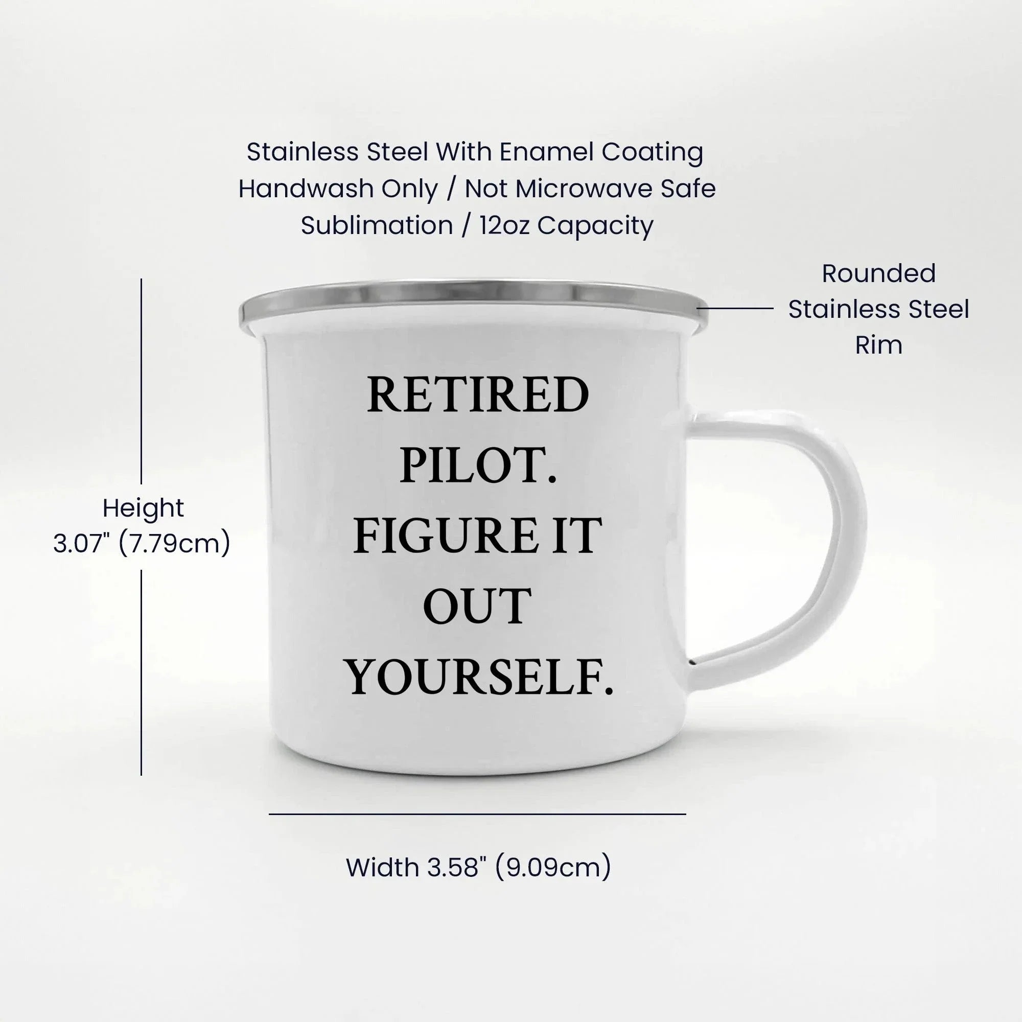 Pilot's Humorous Graduation Gift for Men or Women - Funny Camping Mug, 'Retired Pilot. Figure It Out Yourself.' Quote Gifts from Family