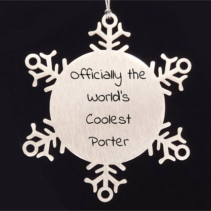 Porter Snowflake Christmas Tree Ornament, - Officially The World's Coolest Porter Quote - Mallard Moon