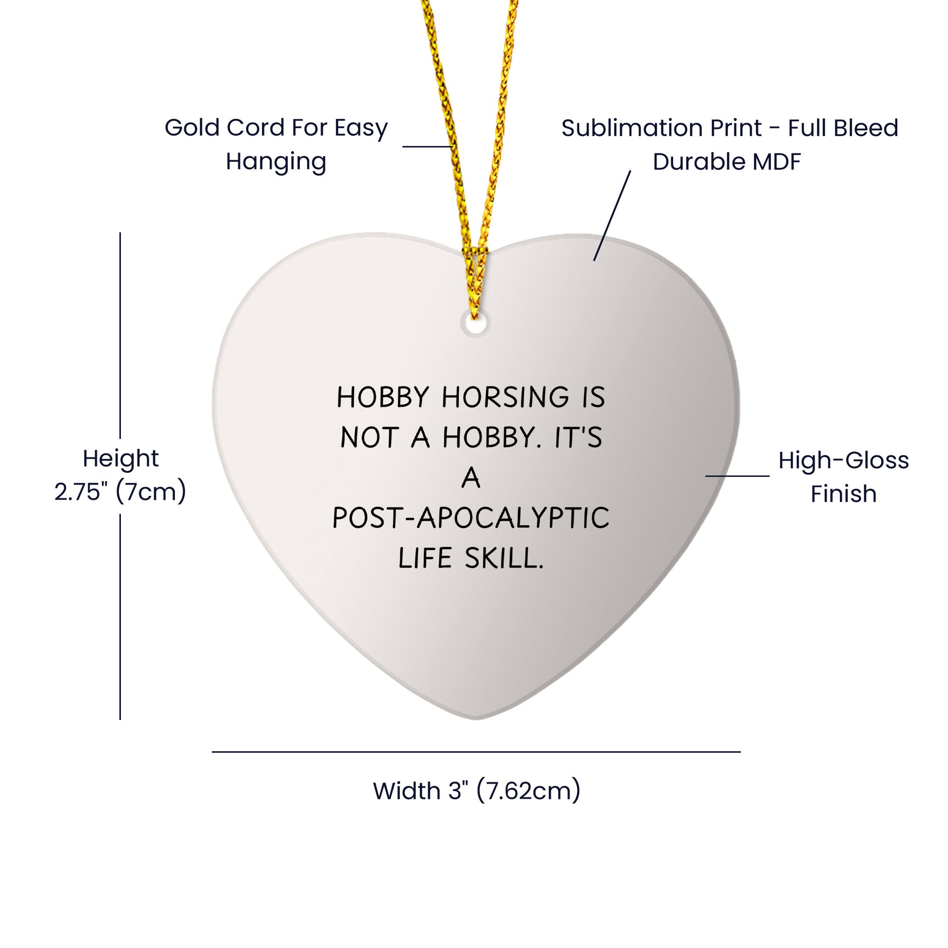 Hobby Horsing Gifts from Friends for Hobby Horsing Enthusiasts, Funny Heart Ornament for Christmas - Mallard Moon