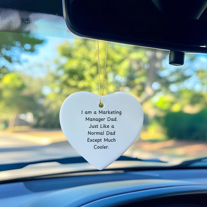 Funny Marketing Manager Dad Gifts - Heart Ornament for Christmas - 'I Am A Marketing Manager Dad' - Mallard Moon