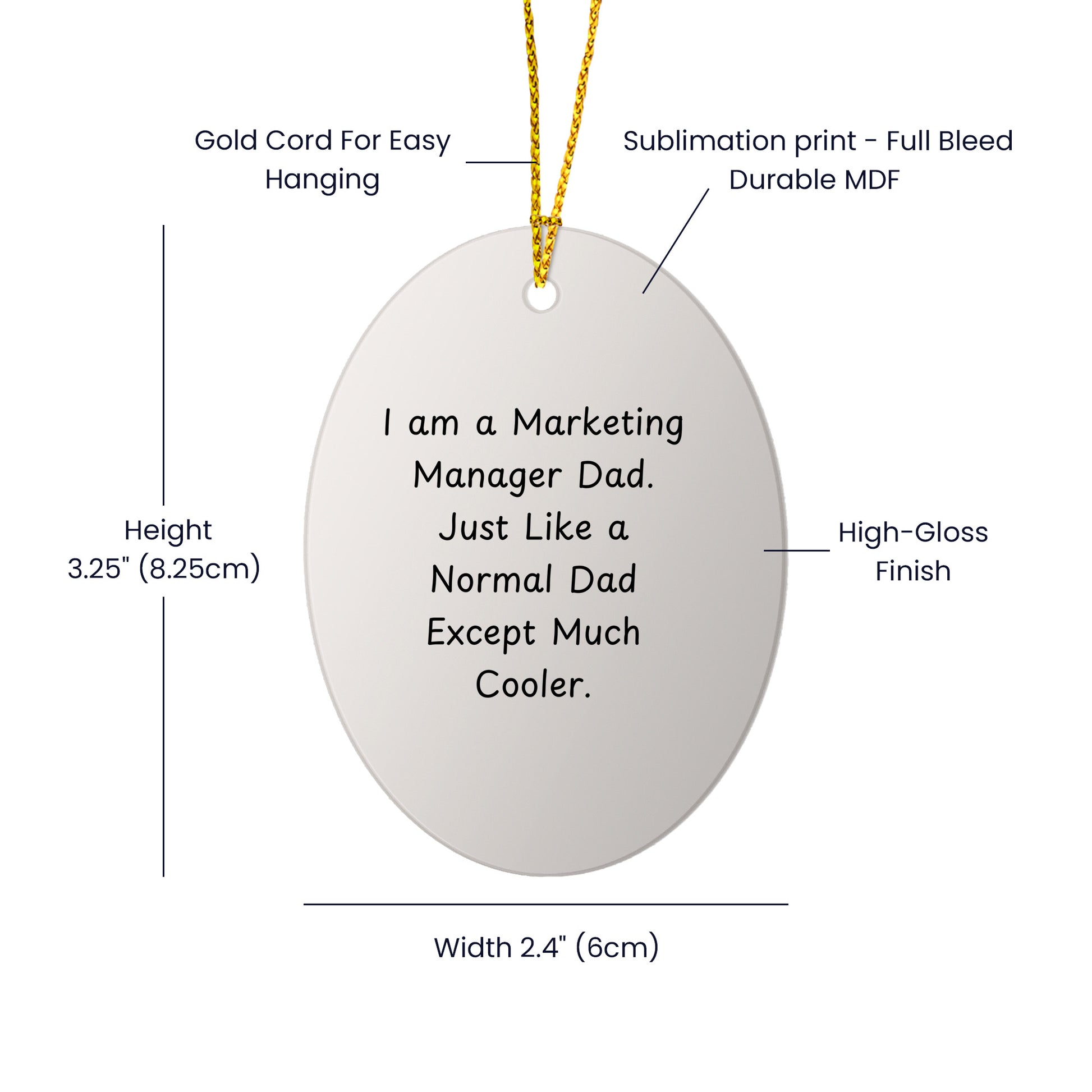 Marketing Manager Dad Oval Ornament, Funny Gifts from Mom to Marketing Manager, Unique Christmas Unique Gifts for Marketing Manager - Mallard Moon