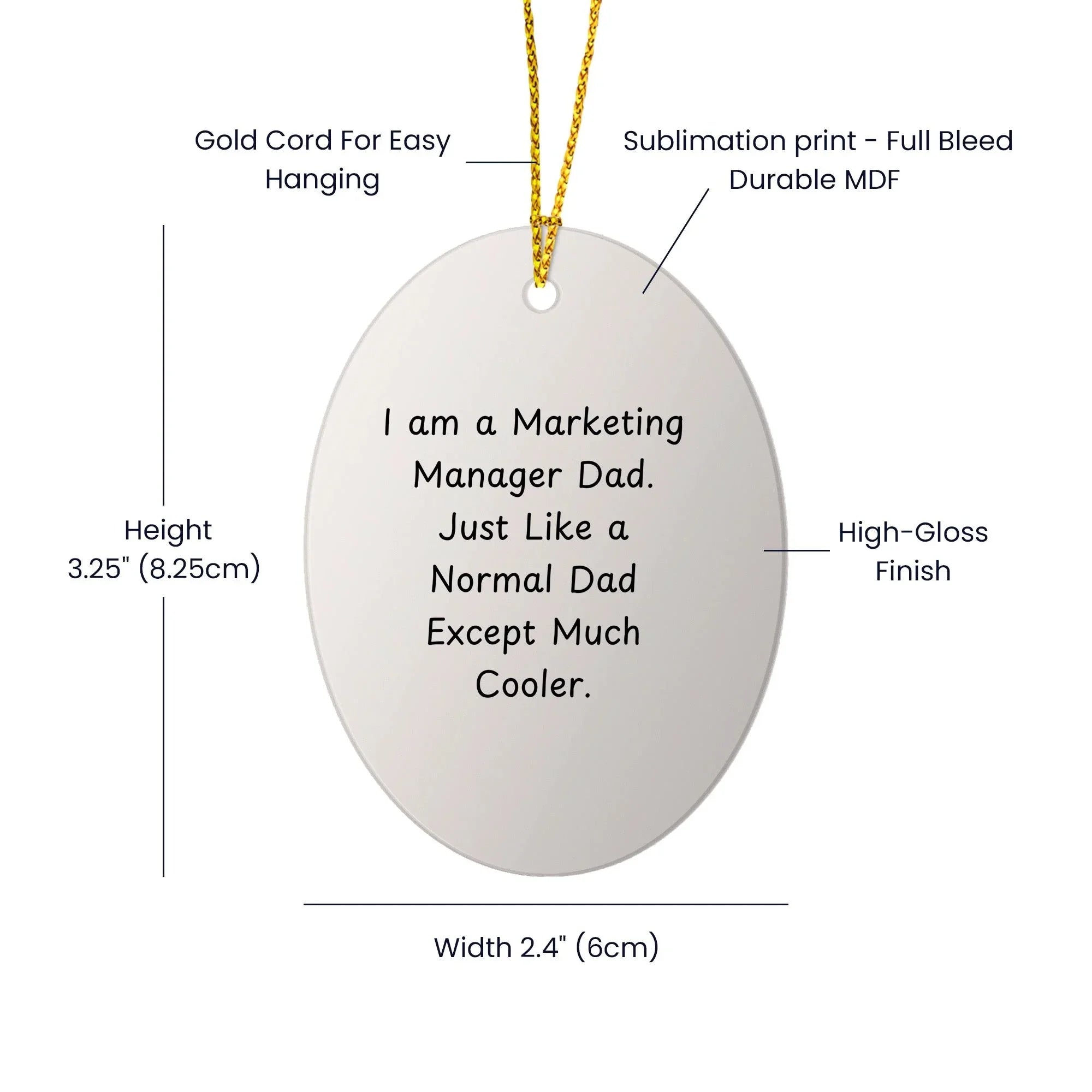 Marketing Manager Dad Oval Ornament, Funny Gifts from Mom to Marketing Manager, Unique Christmas Unique Gifts for Marketing Manager