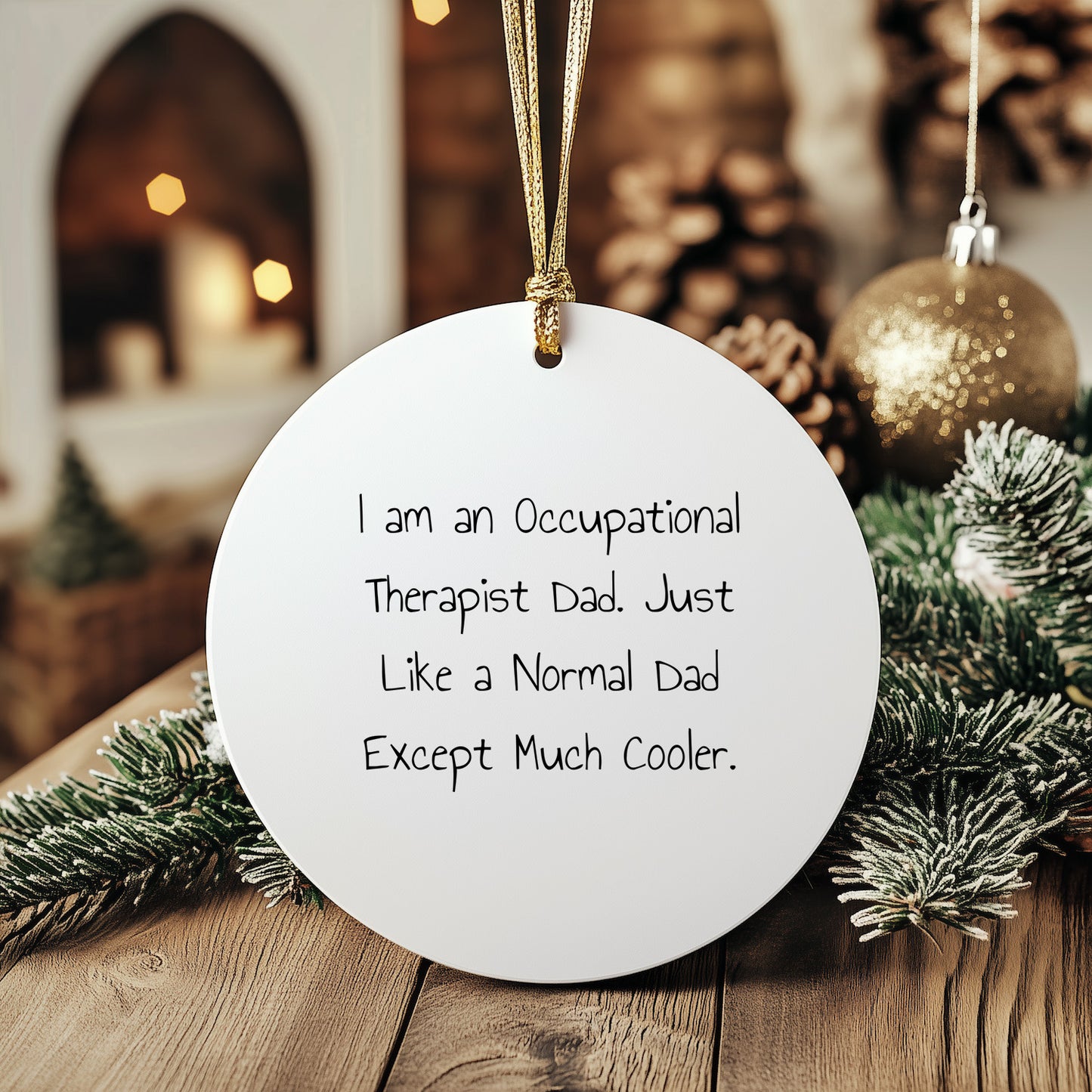 Occupational Therapist Dad Gifts | Funny Circle Ornament for Christmas | Gifts from Men to Occupational Therapist Friends and Family