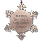 Therapist Mom Christmas Snowflake Tree Ornament Gifts 'I Am A Therapist Mom', Shatterproof Stainless Steel