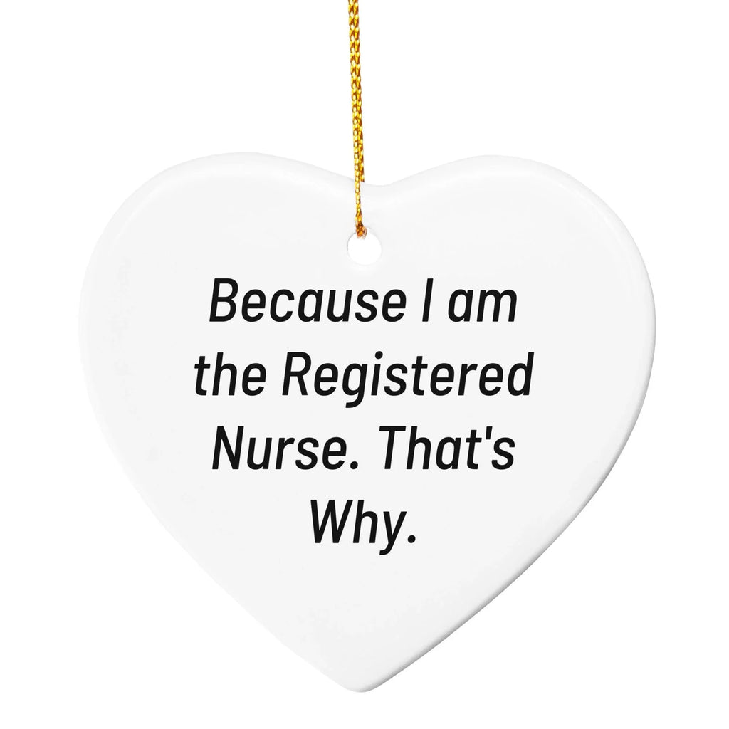 Funny Registered Nurse Christmas Tree cOrnament 'Because I Am The Registered Nurse. That's Why.' Gift